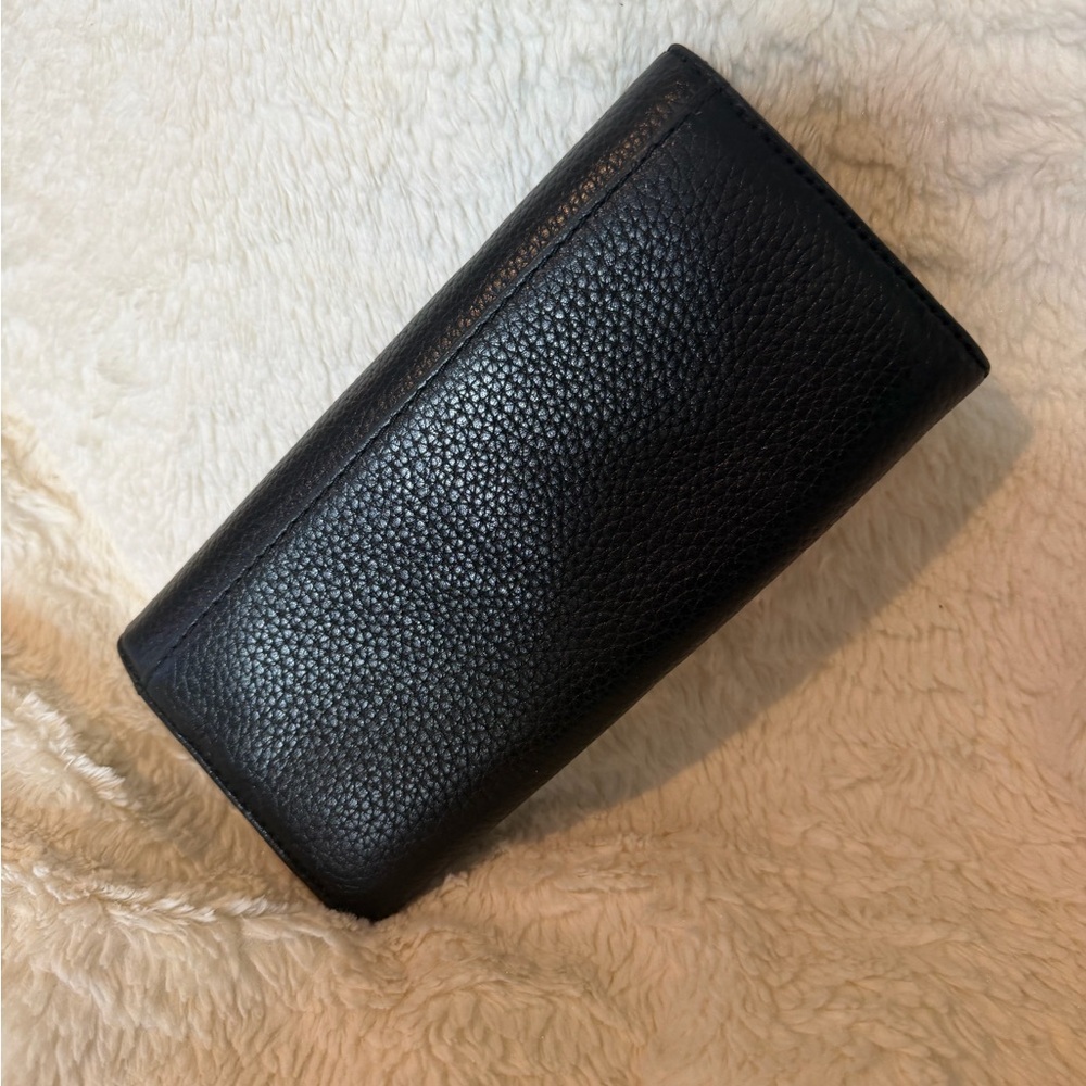 Michael Kors Fulton Continental Black Pebbled Leather Wallet 8x4 - Picture 2 of 12